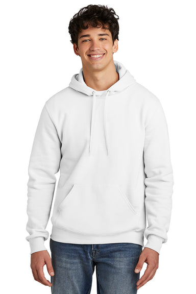 Jerzees 700M Mens Eco Premium Hooded Sweatshirt Hoodie White Front