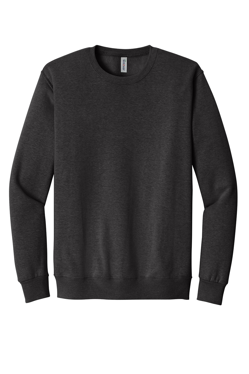 Jerzees 701M Mens Eco Premium Crewneck Sweatshirt Heather Ink Black Flat Front