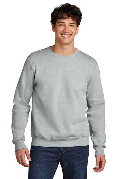 Jerzees 701M Mens Eco Premium Crewneck Sweatshirt Heather Frost Grey Front