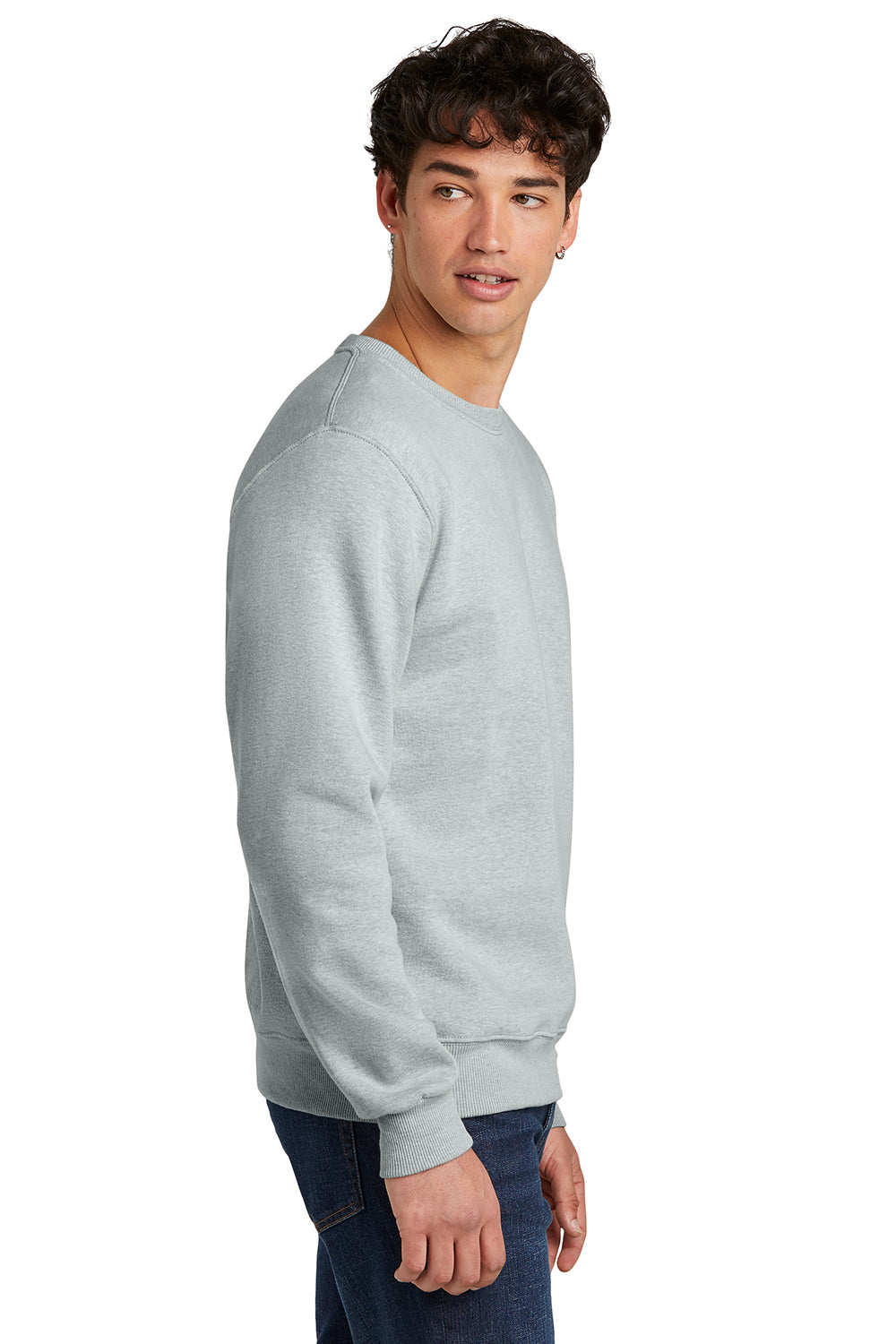 Jerzees 701M Mens Eco Premium Crewneck Sweatshirt Heather Frost Grey Side