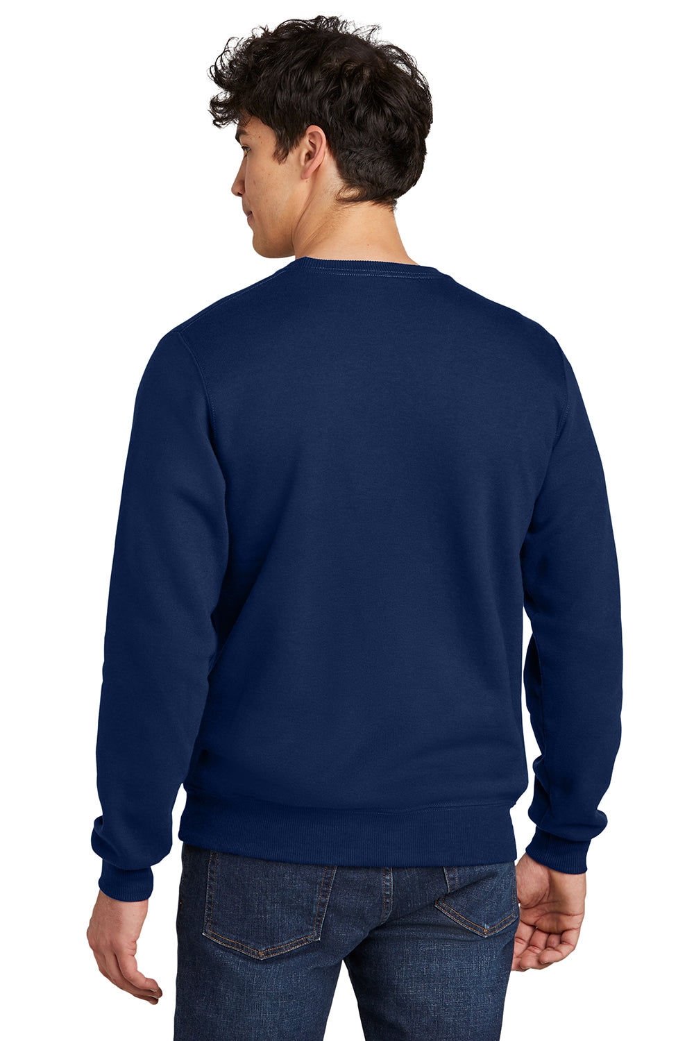 Jerzees 701M Mens Eco Premium Crewneck Sweatshirt Navy Blue Back