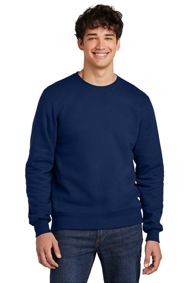 Jerzees 701M Mens Eco Premium Crewneck Sweatshirt Navy Blue Front