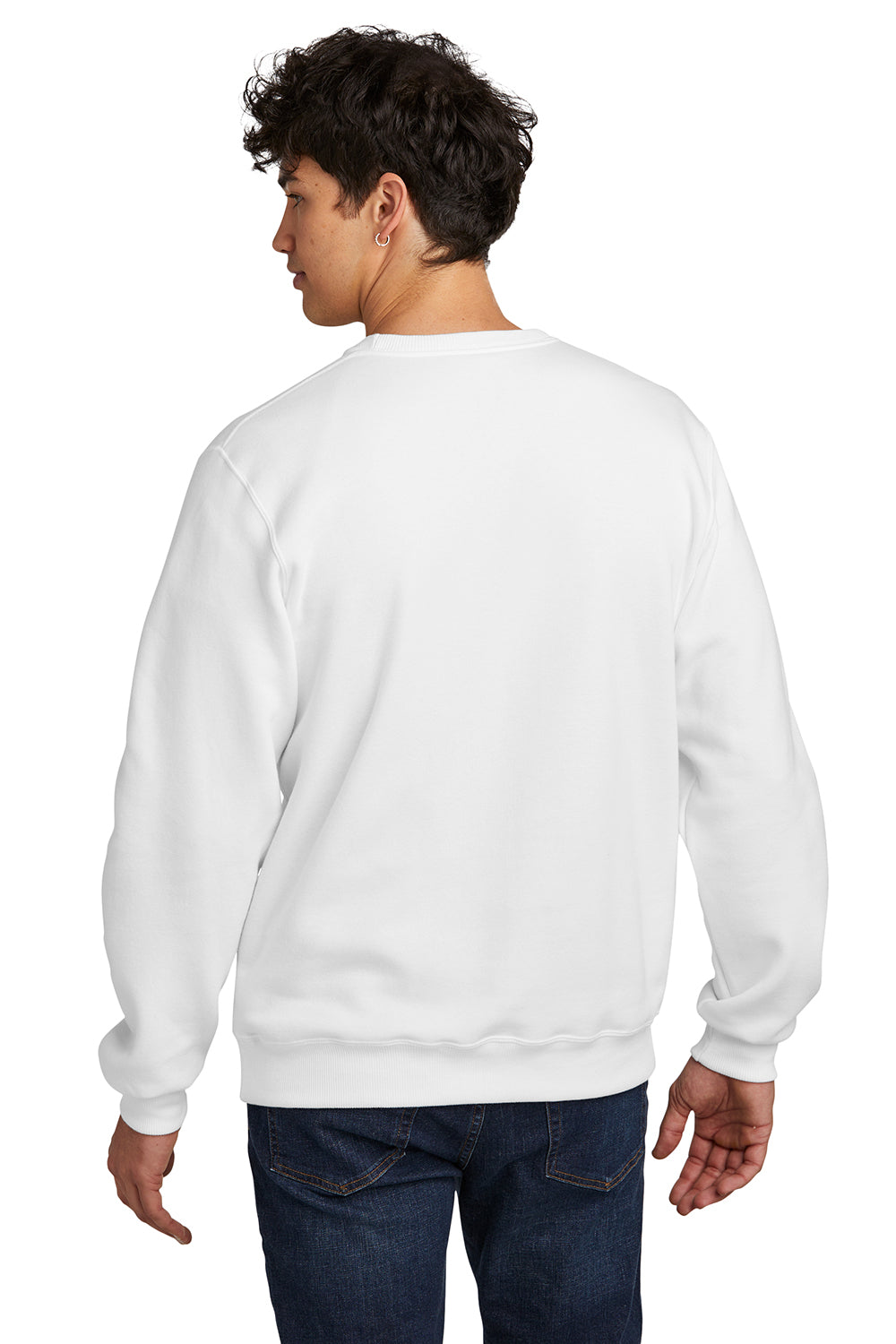 Jerzees 701M Mens Eco Premium Crewneck Sweatshirt White Back
