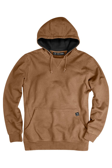 Dri Duck 7035 Mens Woodland Fleece Hooded Sweatshirt Saddle Brown Flat Front
