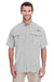 Columbia 7047 Bahama II Moisture Wicking Short Sleeve Button Down Shirt w/ Double Pockets Cool Grey Front