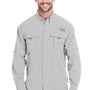 Columbia Mens Bahama II Moisture Wicking Long Sleeve Button Down Shirt w/ Double Pockets - Cool Grey