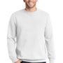 Port & Company Mens Beach Wash Fleece Crewneck Sweatshirt - White