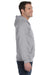 Anvil 71600 Mens Fleece Full Zip Hooded Sweatshirt Hoodie Heather Grey Side