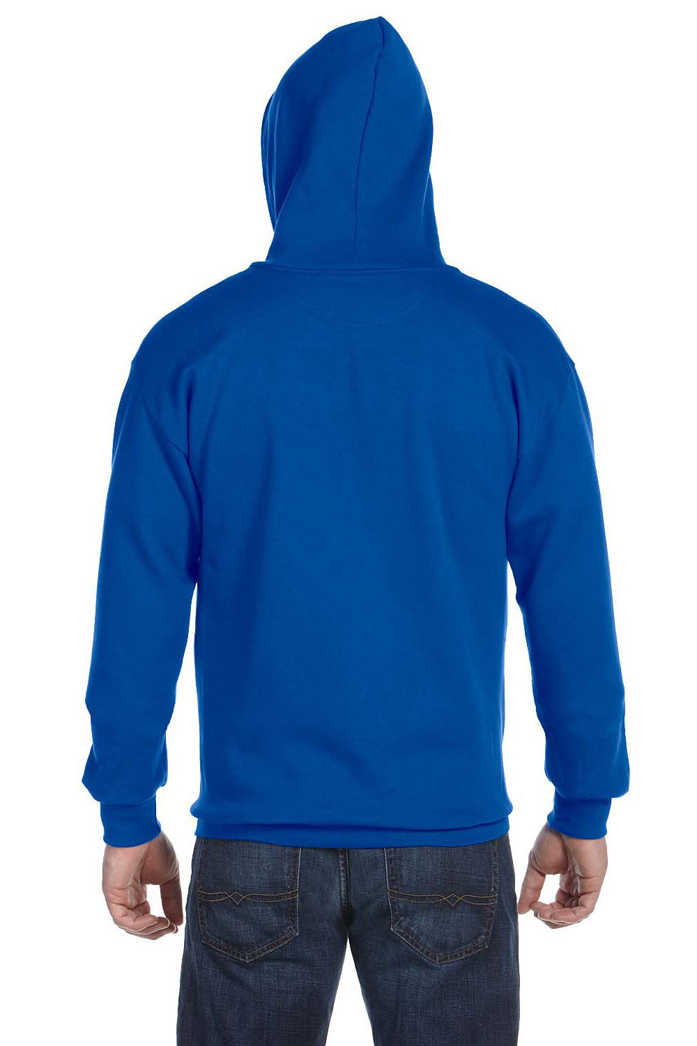 Anvil 71600 Mens Fleece Full Zip Hooded Sweatshirt Hoodie Royal Blue Back