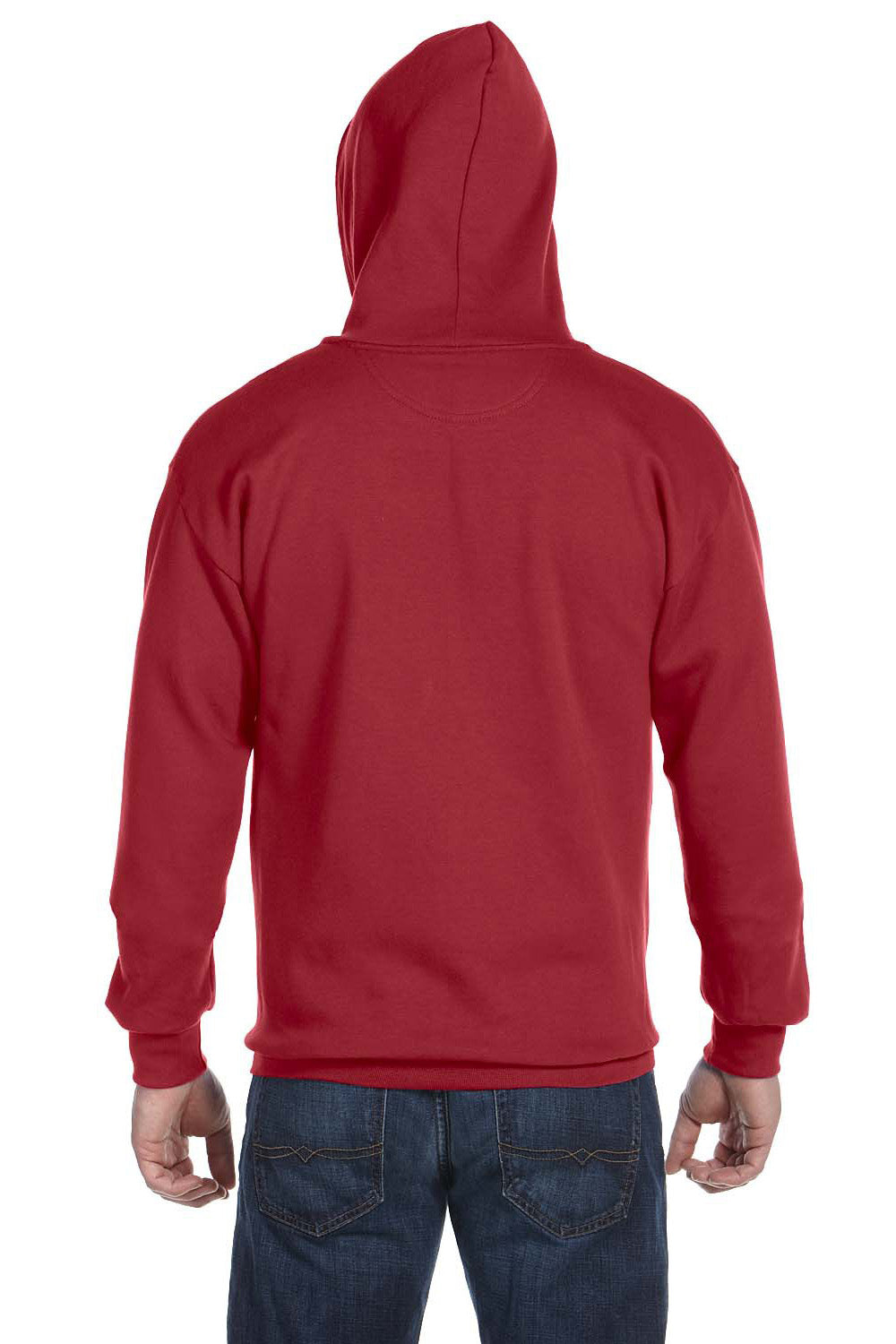 Anvil 71600 Mens Fleece Full Zip Hooded Sweatshirt Hoodie Independence Red Back