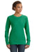 Anvil 72000L Womens French Terry Crewneck Sweatshirt Heather Green Front