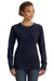 Anvil 72000L Womens French Terry Crewneck Sweatshirt Navy Blue Front