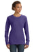 Anvil 72000L Womens French Terry Crewneck Sweatshirt Heather Purple Front