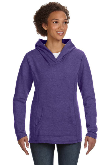 Anvil 72500L Womens French Terry Hooded Sweatshirt Hoodie Heather Purple Front