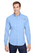 Columbia 7253 Mens Tamiami II Moisture Wicking Long Sleeve Button Down Shirt w/ Double Pockets Sail Blue Front