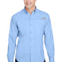 Columbia Mens Tamiami II Moisture Wicking Long Sleeve Button Down Shirt w/ Double Pockets - Sail Blue