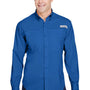 Columbia Mens Tamiami II Moisture Wicking Long Sleeve Button Down Shirt w/ Double Pockets - Vivid Blue
