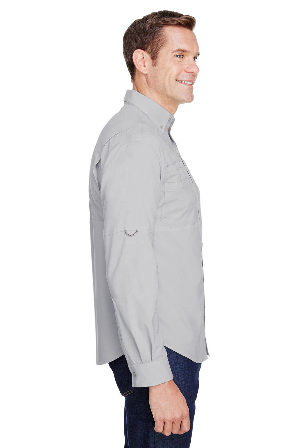 Columbia 7253 Tamiami II Moisture Wicking Long Sleeve Button Down Shirt w/ Double Pockets Cool Grey Side