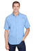 Columbia 7266 Mens Tamiami II Moisture Wicking Short Sleeve Button Down Shirt w/ Double Pockets Sail Blue Front