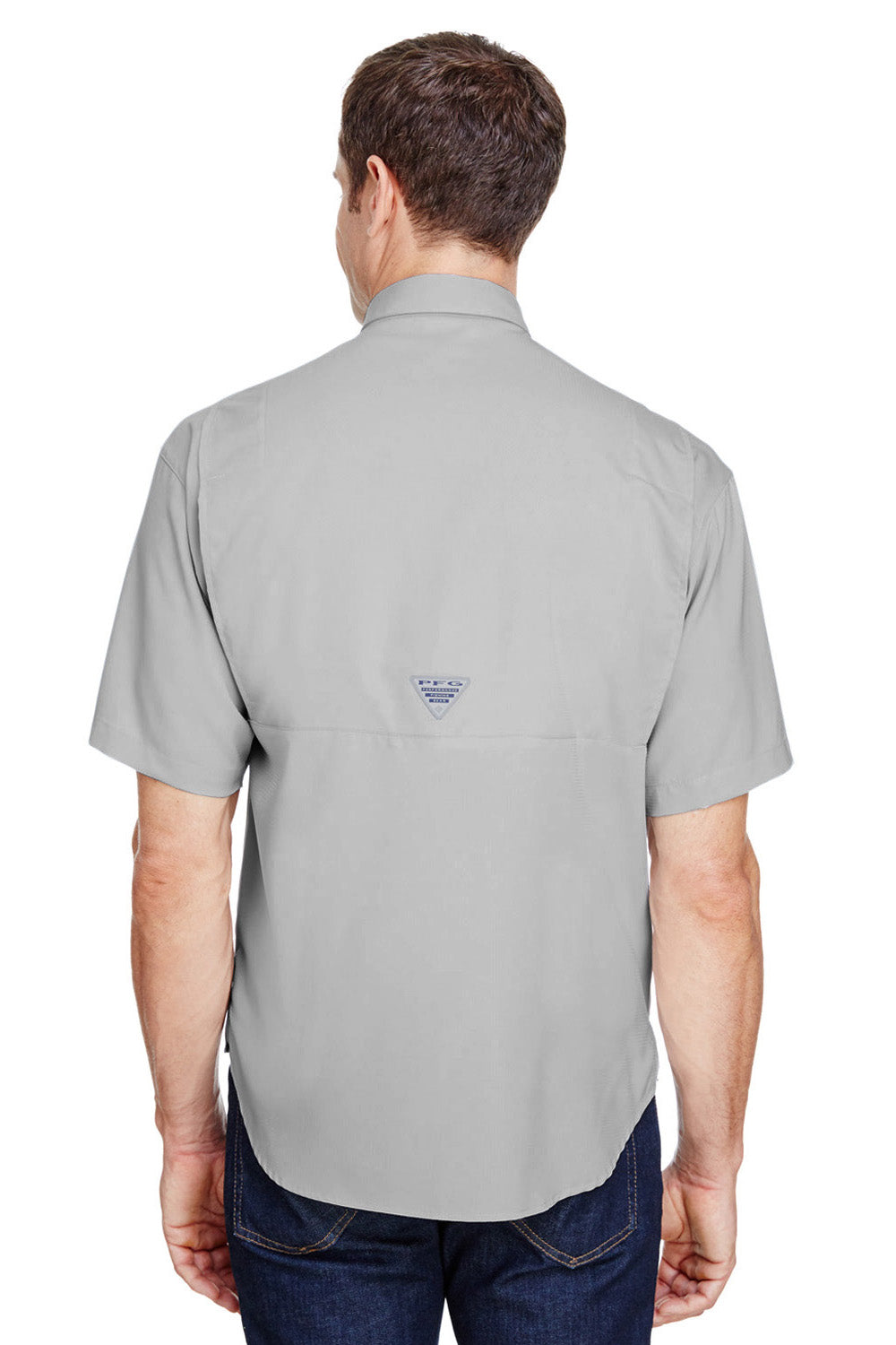 Columbia 7266 Tamiami II Moisture Wicking Short Sleeve Button Down Shirt w/ Double Pockets Cool Grey Back