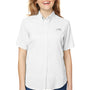 Columbia Womens Tamiami II Moisture Wicking Short Sleeve Button Down Shirt w/ Double Pockets - White