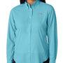 Columbia Womens Tamiami II Moisture Wicking Long Sleeve Button Down Shirt w/ Double Pockets - Clear Blue