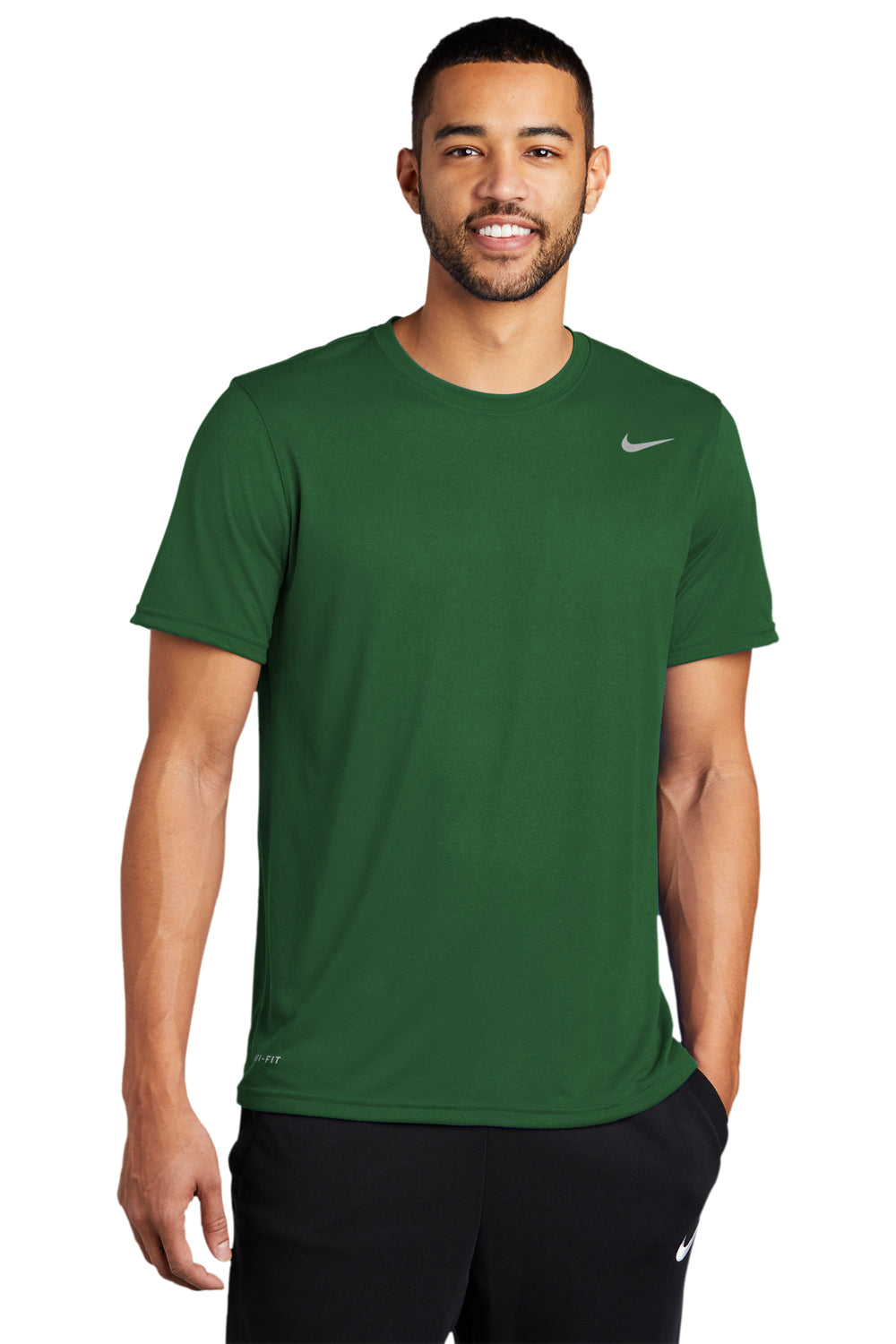 Gorge Moisture 727982 Sleeve Nike Green Crewneck Mens Wicking Legend Dri-Fit T-Shirt Short —