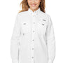 Columbia Womens Bahama Moisture Wicking Long Sleeve Button Down Shirt w/ Double Pockets - White