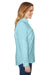 Columbia 7314 Womens Bahama Moisture Wicking Long Sleeve Button Down Shirt w/ Double Pockets Clear Blue Side