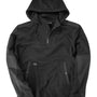 Dri Duck Mens Mission Fleece Water Resistant 1/4 Zip Hooded Sweatshirt Hoodie - Black