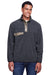 Dri Duck 7352 Mens Denali Fleece 1/4 Zip Sweatshirt Charcoal Grey/Real Tree Camo Front