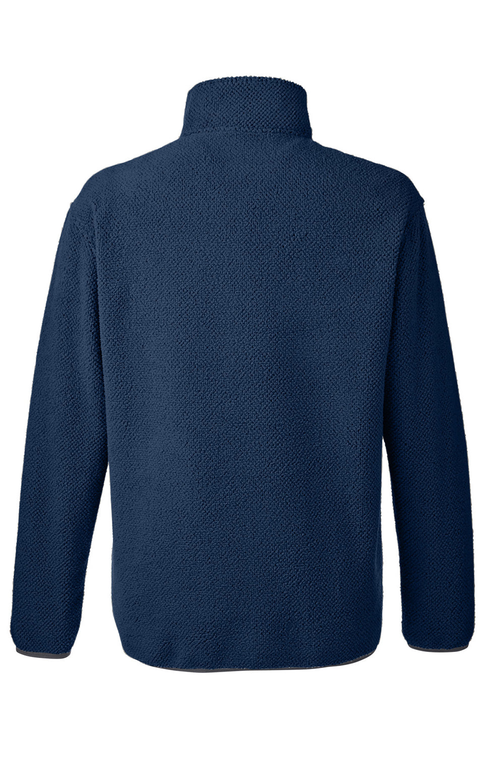 Dri Duck 7355 Mens Brooks Sherpa Fleece 1/4 Snap Sweatshirt Deep Blue Flat Back