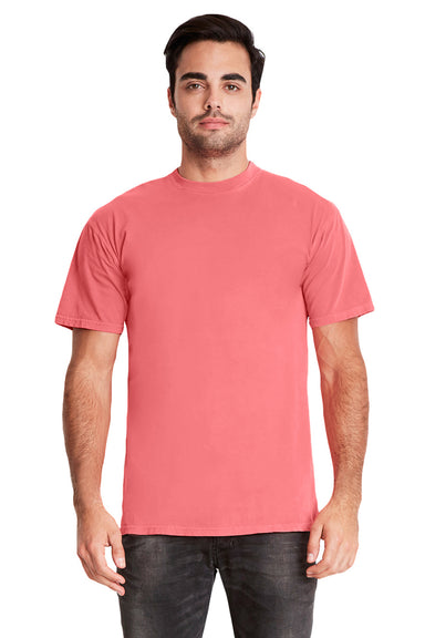 Next Level 7410 Mens Inspired Dye Jersey Short Sleeve Crewneck T-Shirt Pink Guava Front