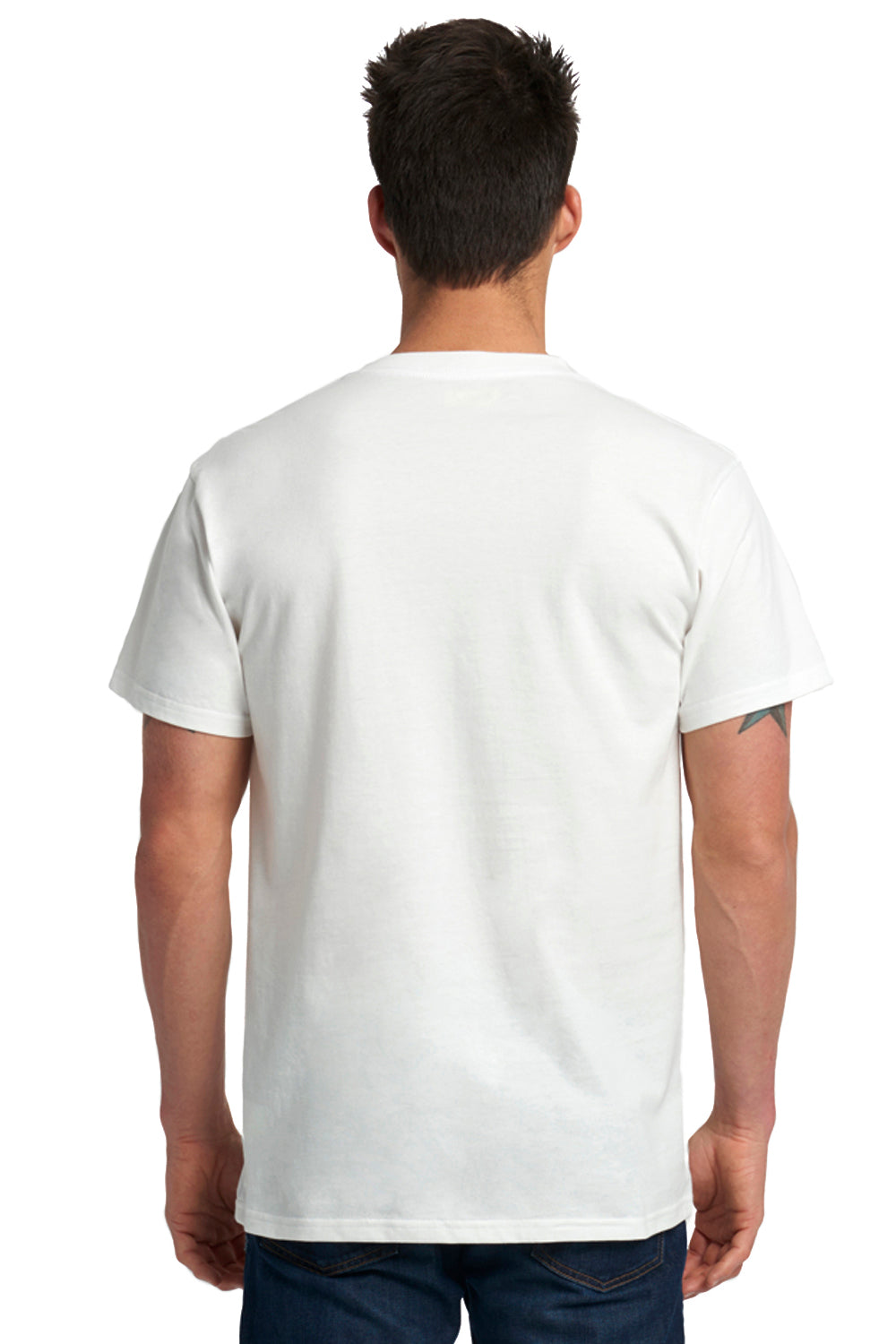 Next Level 7410 Mens Inspired Dye Jersey Short Sleeve Crewneck T-Shirt White Back