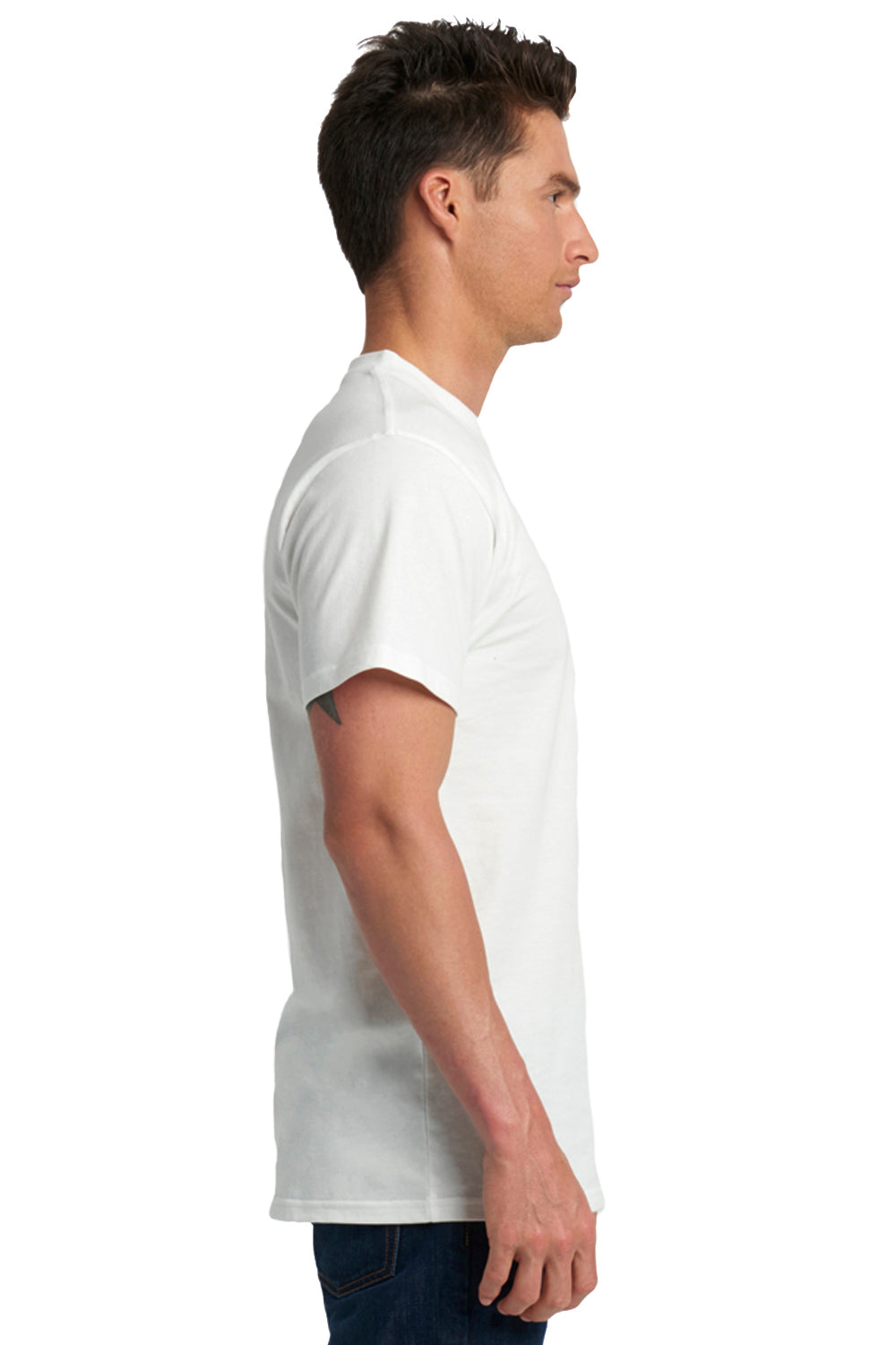 Next Level 7410 Mens Inspired Dye Jersey Short Sleeve Crewneck T-Shirt White Side