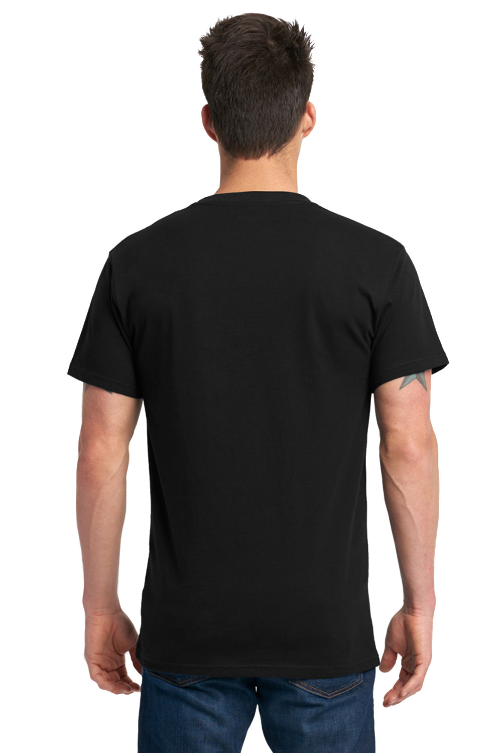 Next Level 7410 Mens Inspired Dye Jersey Short Sleeve Crewneck T-Shirt Black Back
