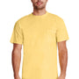 Next Level Mens Inspired Dye Jersey Short Sleeve Crewneck T-Shirt w/ Pocket - Blonde Yellow - Closeout