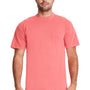 Next Level Mens Inspired Dye Jersey Short Sleeve Crewneck T-Shirt w/ Pocket - Guava - Closeout