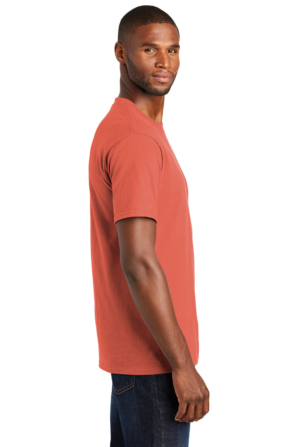 Port & Company PC450 Mens Fan Favorite Short Sleeve Crewneck T-Shirt Coral Side