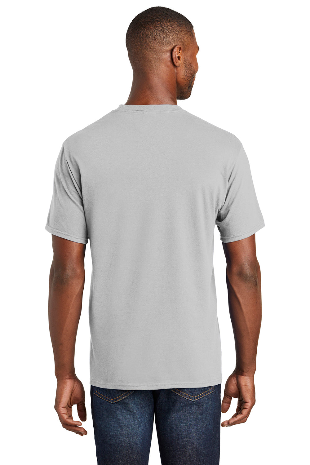 Port & Company PC450 Mens Fan Favorite Short Sleeve Crewneck T-Shirt Silver Grey Back