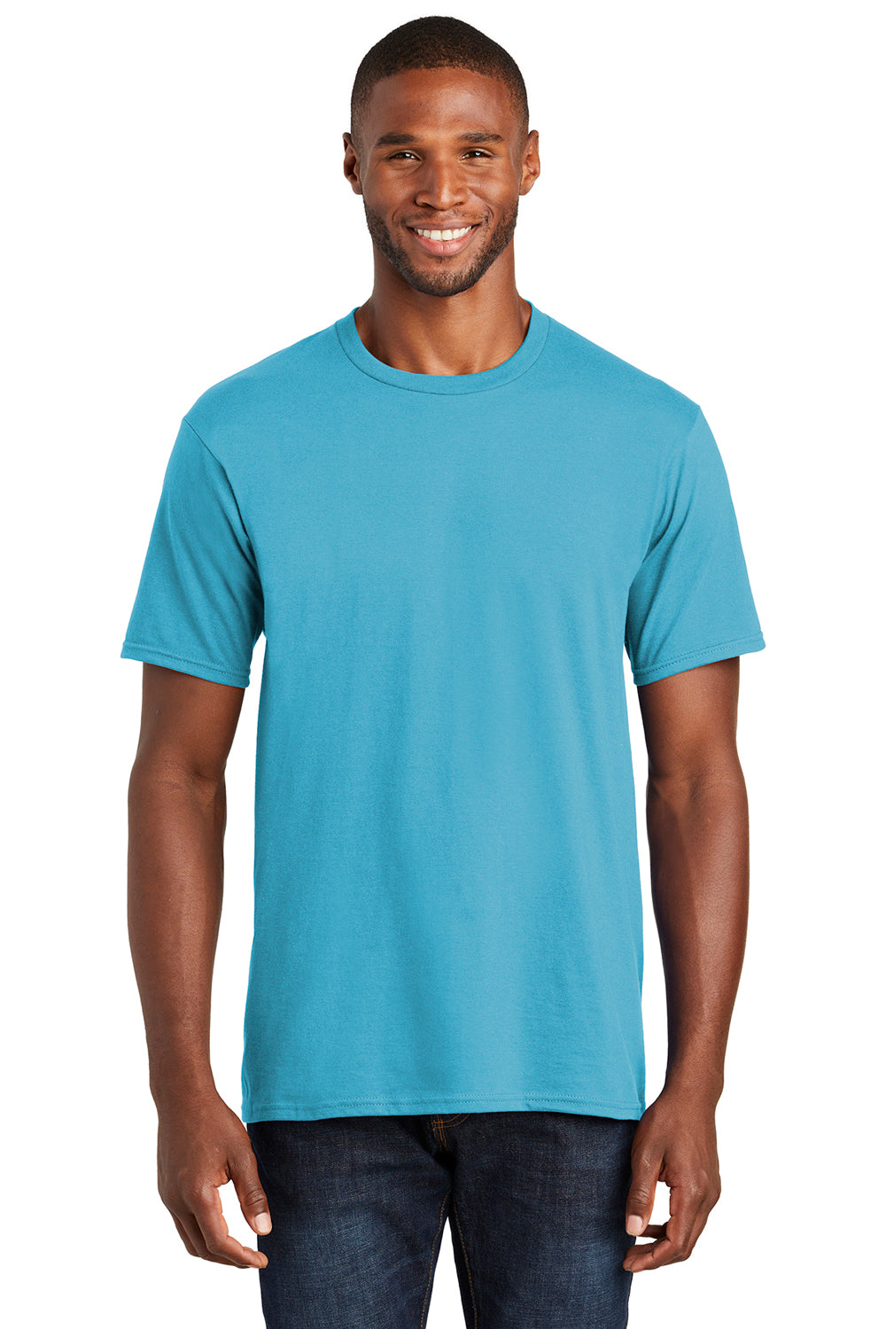 Port & Company PC450 Mens Fan Favorite Short Sleeve Crewneck T-Shirt Tidal Wave Blue Front