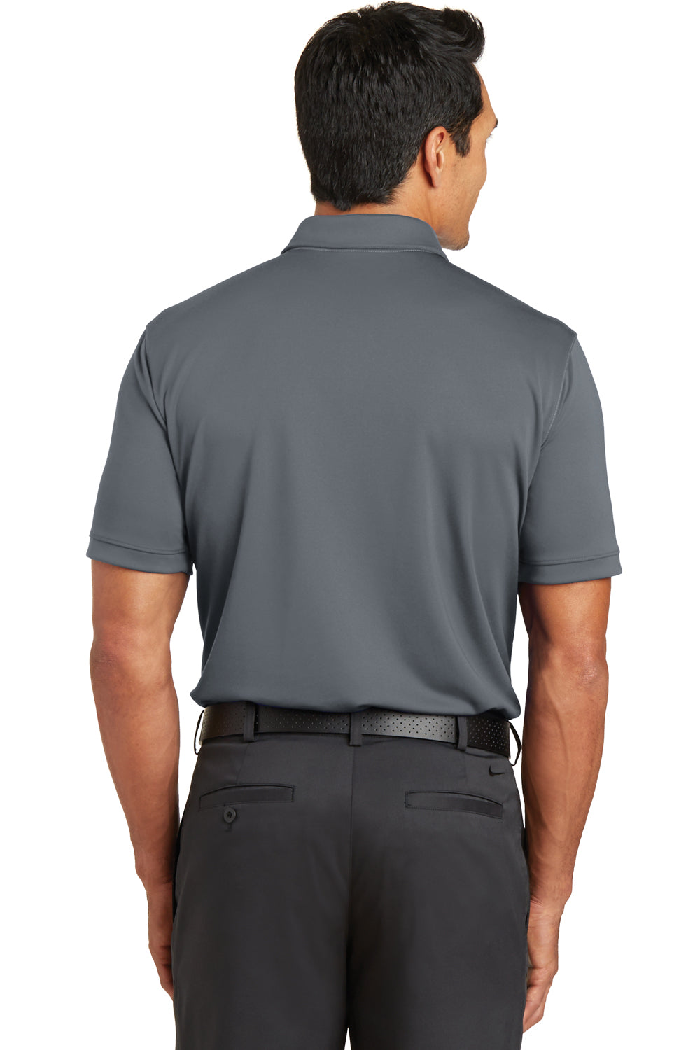 Nike 746101 Mens Icon Dri-Fit Moisture Wicking Short Sleeve Polo Shirt Vivid Pink/Dark Grey Back