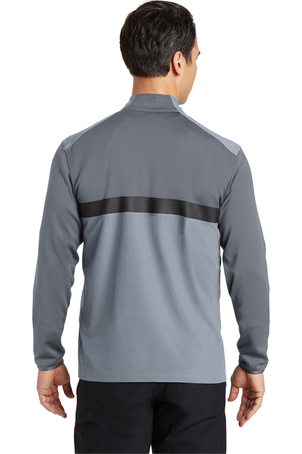 Nike 746102 Mens Dri-Fit Moisture Wicking 1/4 Zip Sweatshirt Cool Grey/Dark Grey Back
