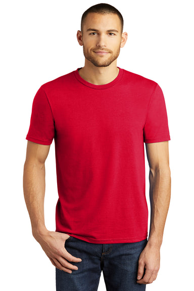 District DM130 Mens Perfect Tri Short Sleeve Crewneck T-Shirt Classic Red Front