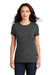 District DM130L Womens Perfect Tri Short Sleeve Crewneck T-Shirt Charcoal Grey Front