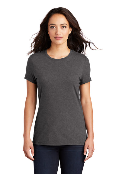 District DM130L Womens Perfect Tri Short Sleeve Crewneck T-Shirt Heather Charcoal Grey Front