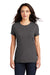 District DM130L Womens Perfect Tri Short Sleeve Crewneck T-Shirt Heather Charcoal Grey Front