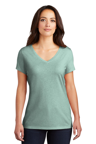 District DM1350L Womens Perfect Tri Short Sleeve V-Neck T-Shirt Heather Dusty Sage Front