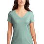 District Womens Perfect Tri Short Sleeve V-Neck T-Shirt - Heather Dusty Sage