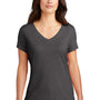 District Womens Perfect Tri Short Sleeve V-Neck T-Shirt - Heather Charcoal Grey